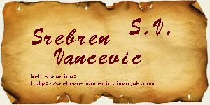 Srebren Vančević vizit kartica